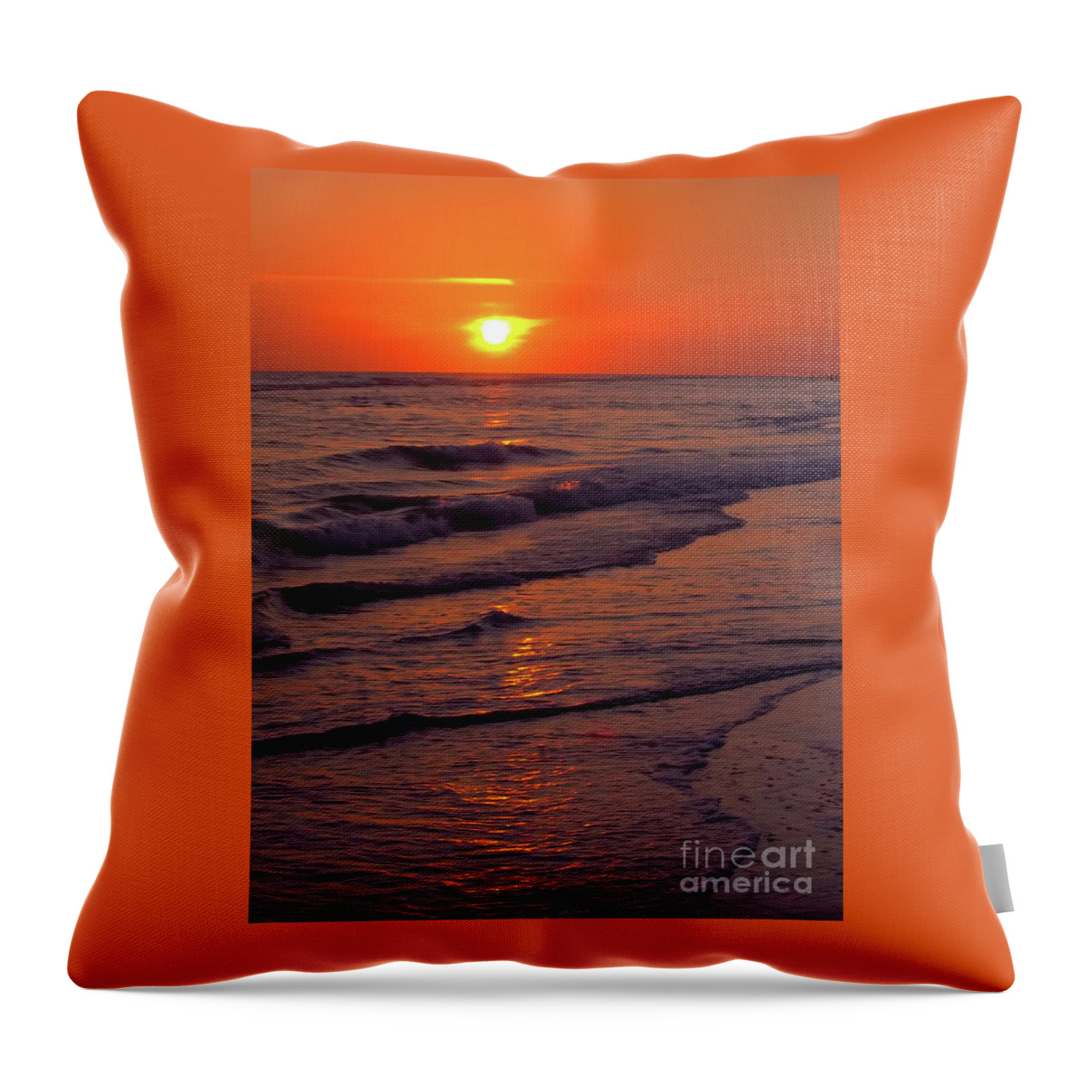 Sunset Throw Pillow featuring the photograph Orange Sunset by D Hackett