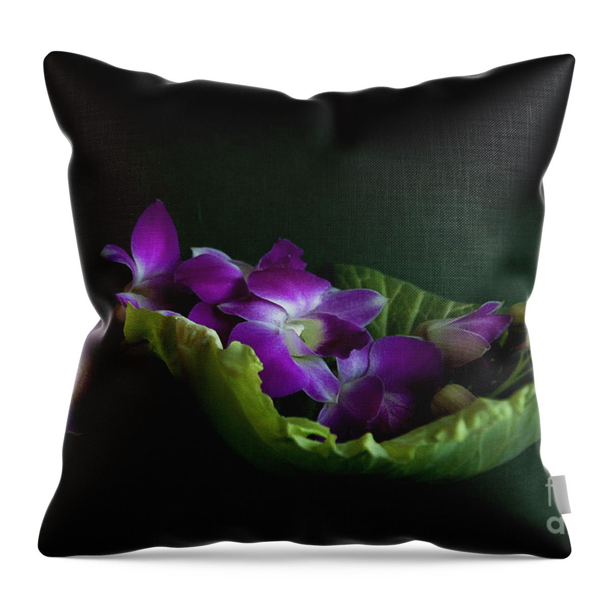 Flower Throw Pillow featuring the photograph Orchids by Eena Bo