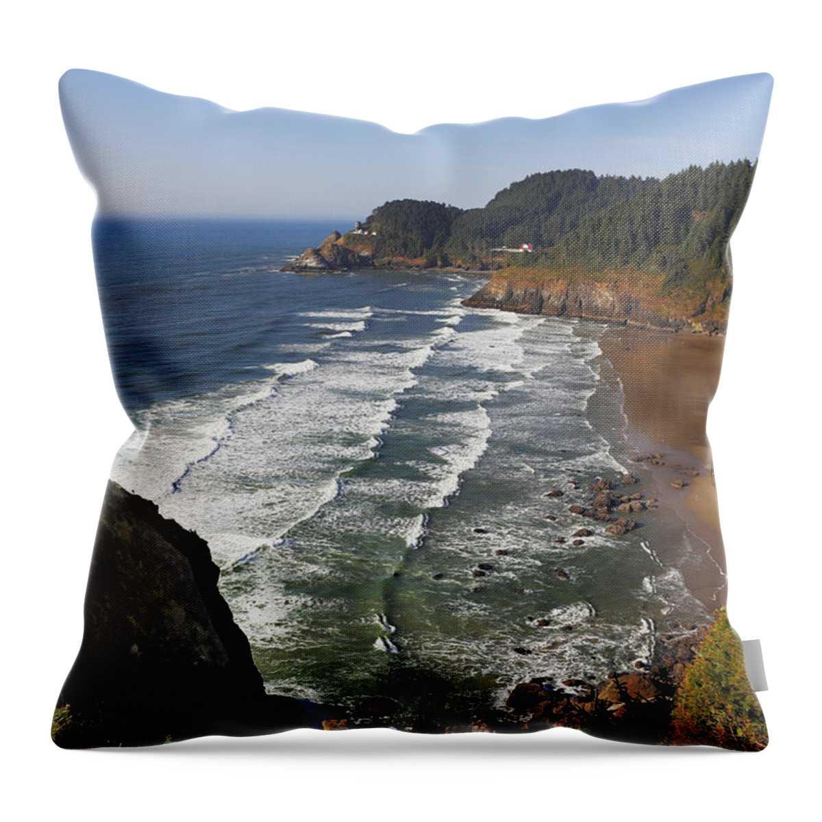 Oregon Coast Throw Pillow featuring the photograph Oregon Coast No 1 by Belinda Greb