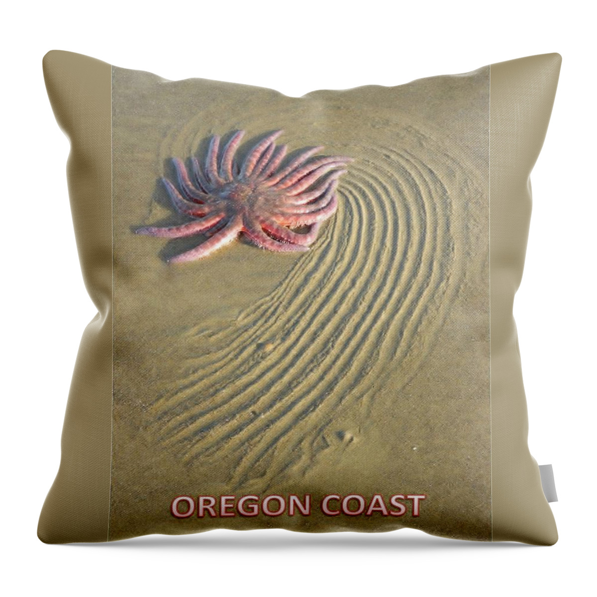 Sunflower Starfish Throw Pillow featuring the photograph Oregon Coast Sunflower by Gallery Of Hope 