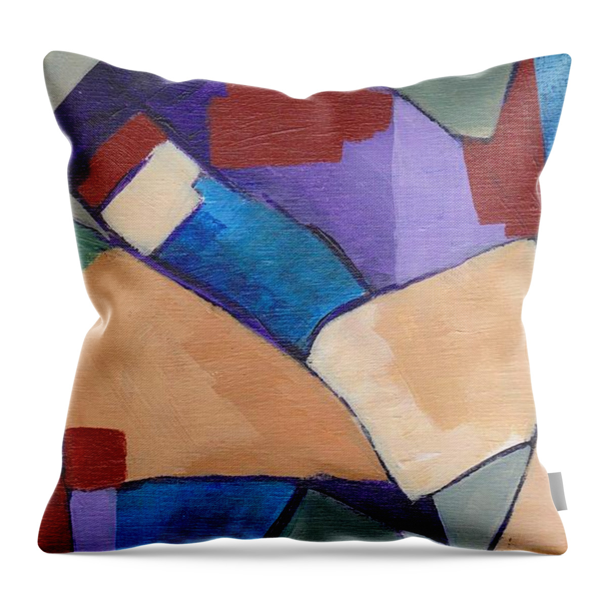 Abstract Throw Pillow featuring the painting Organic Abstract Series II by Patricia Cleasby