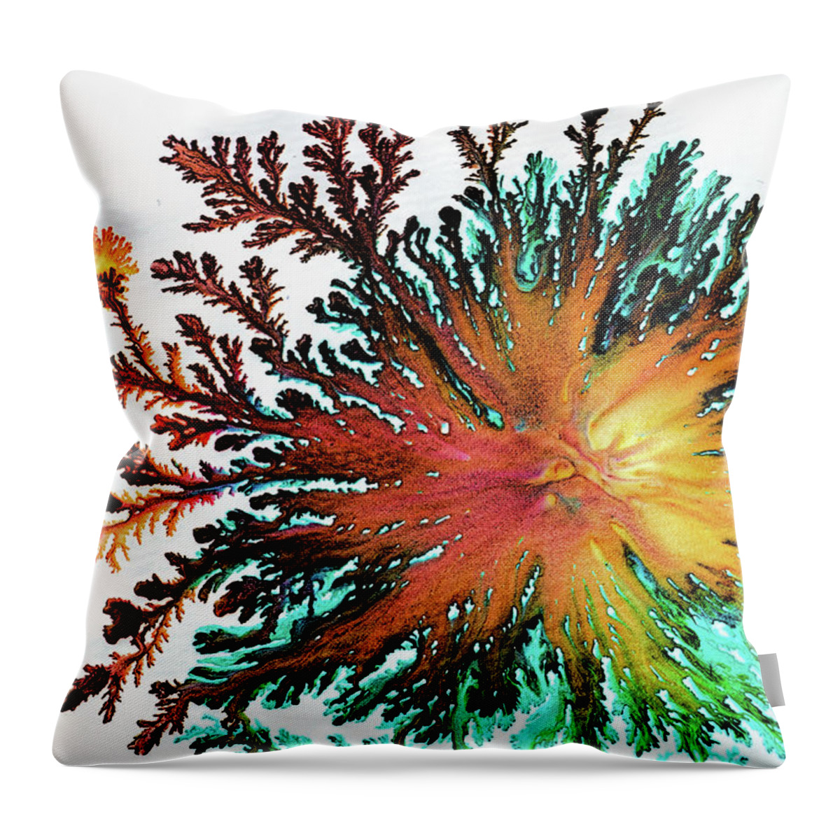 Organic Throw Pillow featuring the painting Organic art 6 by Lilia S