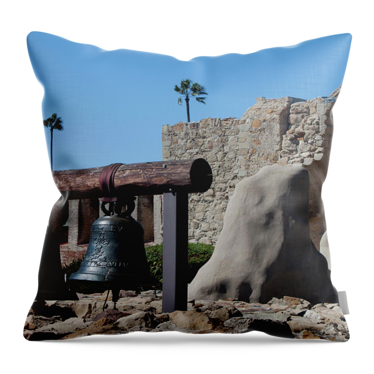 Mission Throw Pillow featuring the photograph Original Bell Tower by Ivete Basso Photography