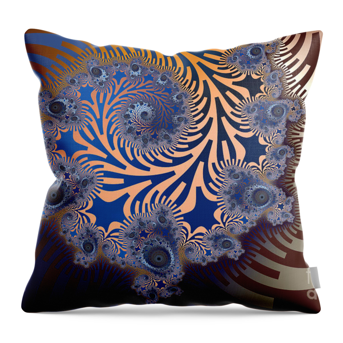 Abstract Throw Pillow featuring the digital art Ornamental by Karin Kuhlmann