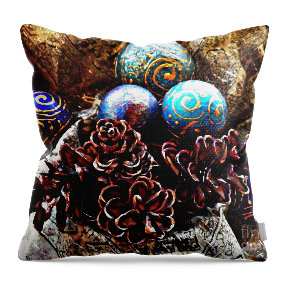 Christmas Throw Pillow featuring the photograph Ornaments 6 by Sarah Loft