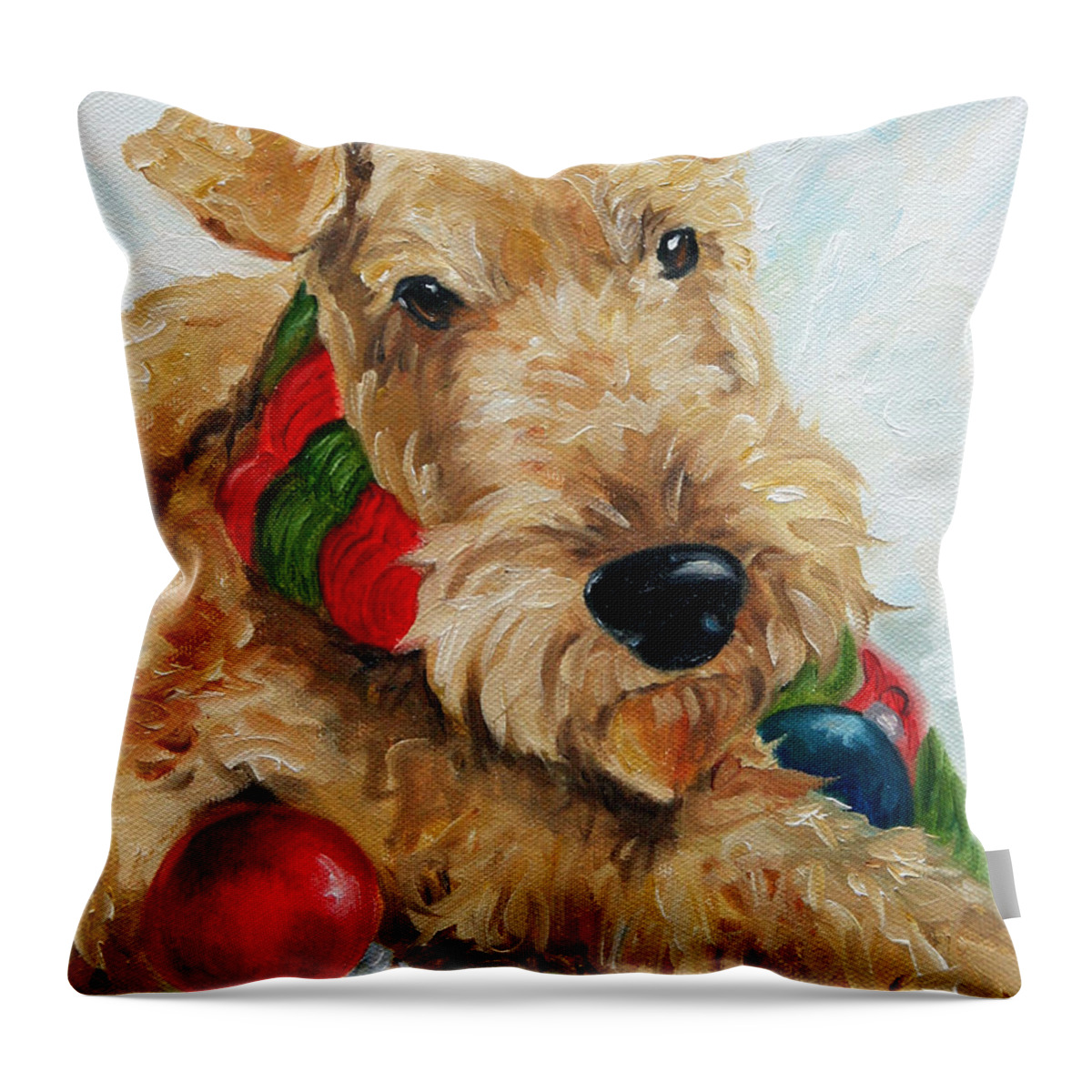 Art Throw Pillow featuring the painting Ornaments by Mary Sparrow