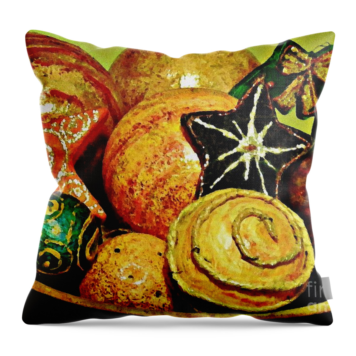 Christmas Throw Pillow featuring the photograph Ornaments by Sarah Loft