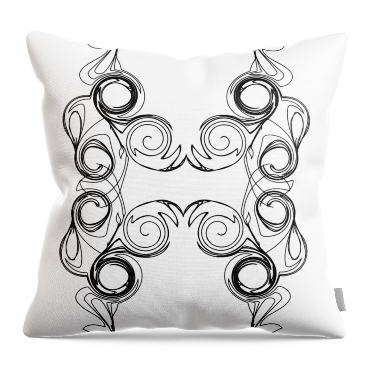 Ornate Curly Color Your Background Throw Pillow featuring the digital art Ornate Curly Color Your Background by Georgiana Romanovna
