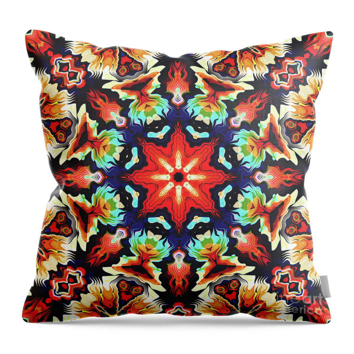Texture Throw Pillow featuring the digital art Ornate Mandala Motif by Phil Perkins