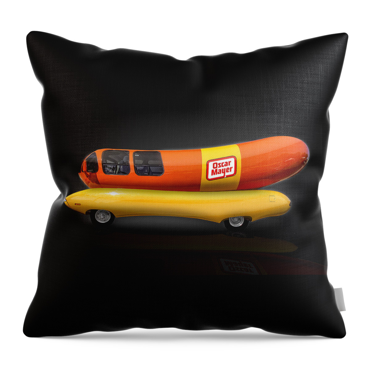 Americana Throw Pillow featuring the photograph Oscar Mayer Wiener Mobile by Gary Warnimont