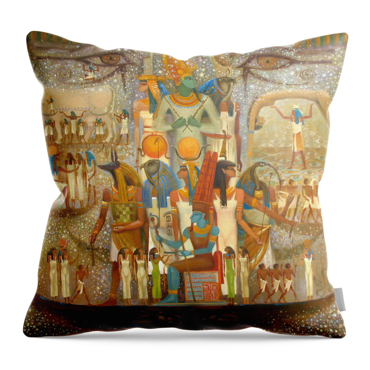 Osiris Throw Pillow featuring the painting Osiris by Valentina Kondrashova
