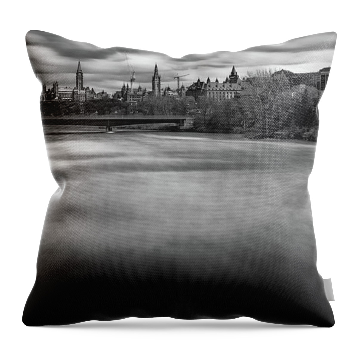 Panorama Throw Pillow featuring the photograph Ottawa Spring Flood by M G Whittingham