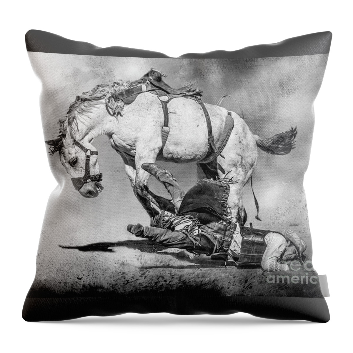 Saddlebronc Throw Pillow featuring the digital art Ouch by Eleanor Abramson
