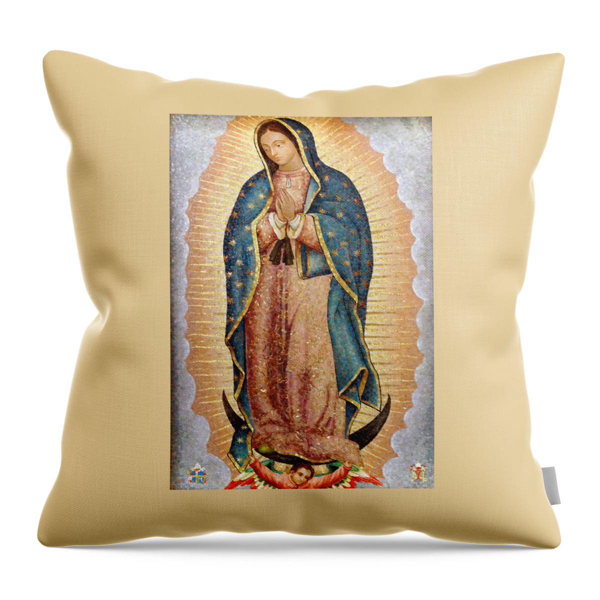 Our Lady Of Guadalupe Throw Pillow featuring the photograph Our Lady of Guadalupe by Ariel Pedraza