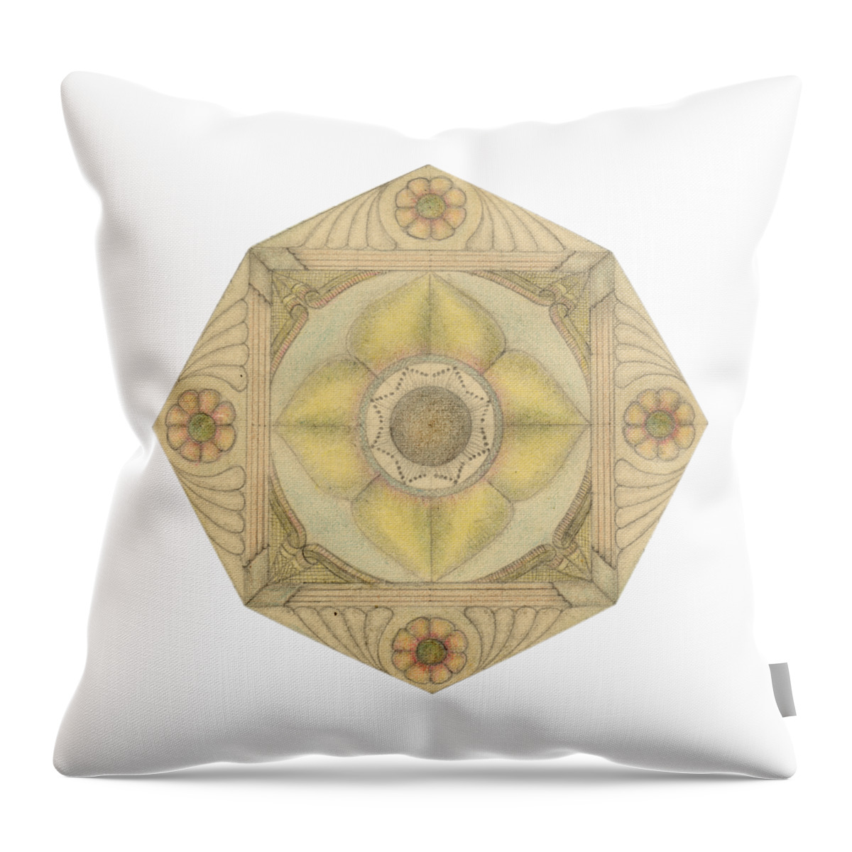 J Alexander Throw Pillow featuring the drawing Ouroboros ja111 by Dar Freeland