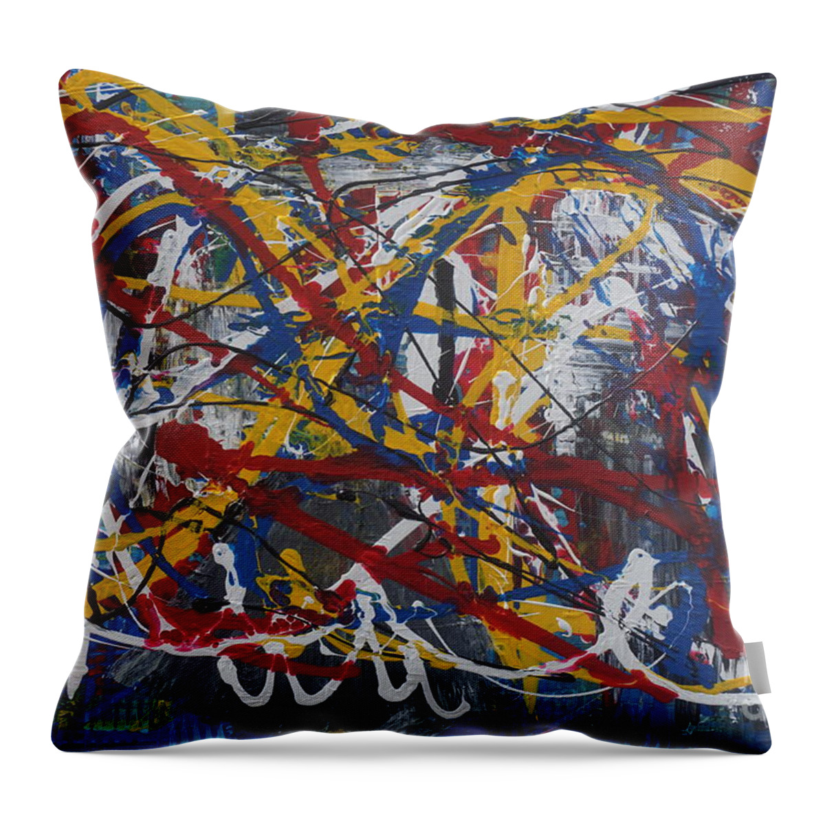 Abstract Throw Pillow featuring the painting Out of Control by Jimmy Clark