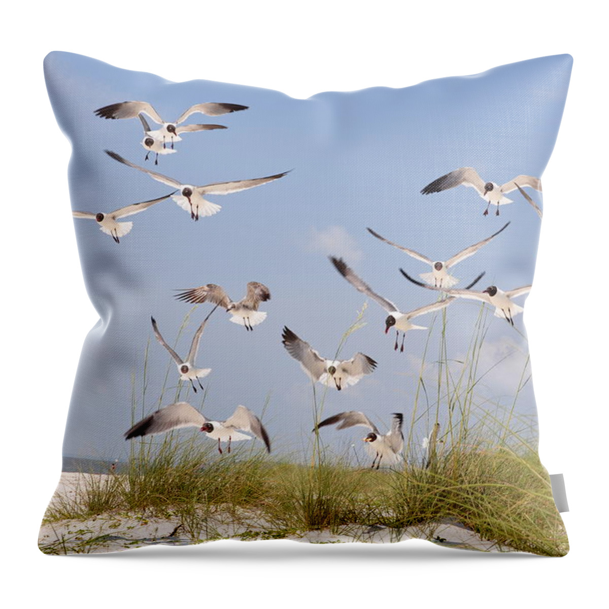 Seascapes Throw Pillow featuring the photograph Out Of The Blue by Jan Amiss Photography