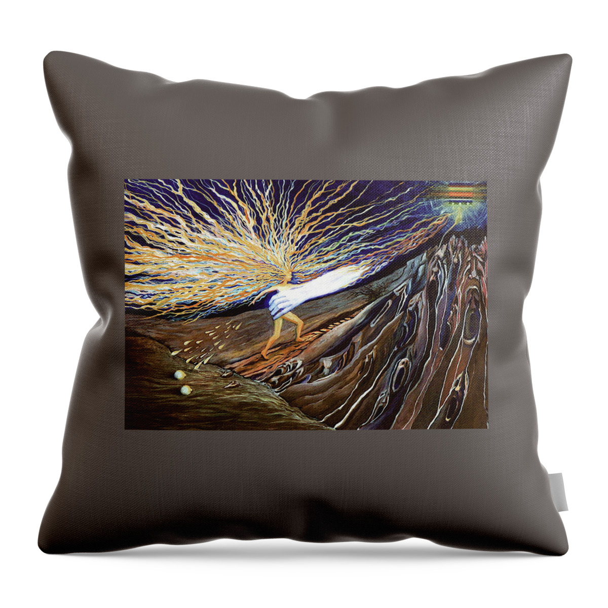 Christian Throw Pillow featuring the painting Out of the Miry Clay 2 by Jeanette Jarmon