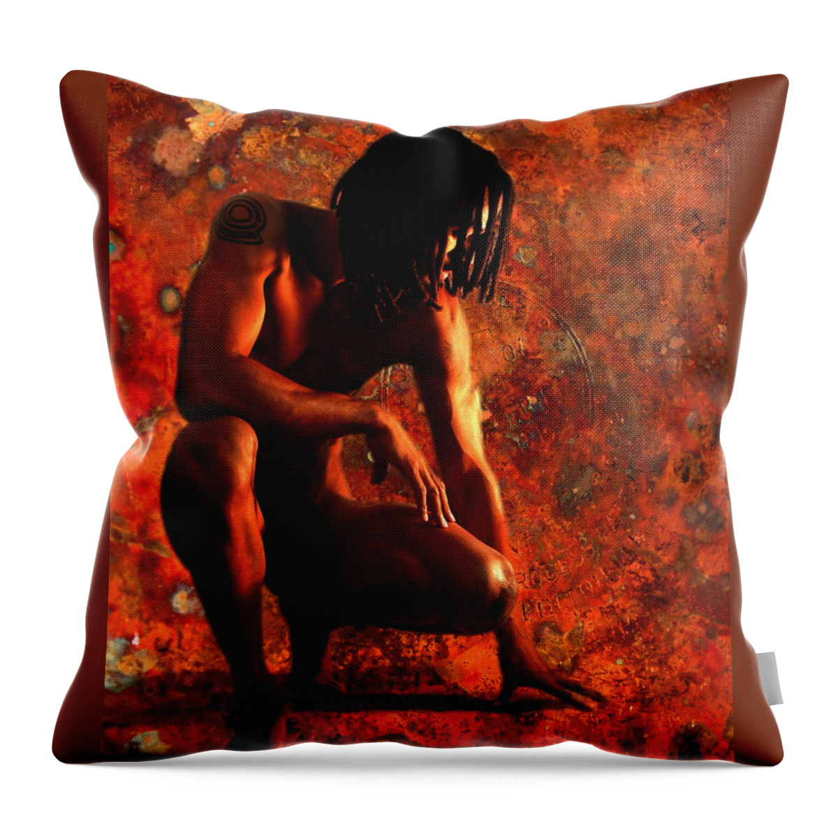 Figure Throw Pillow featuring the photograph Out of the Pan by Robert D McBain