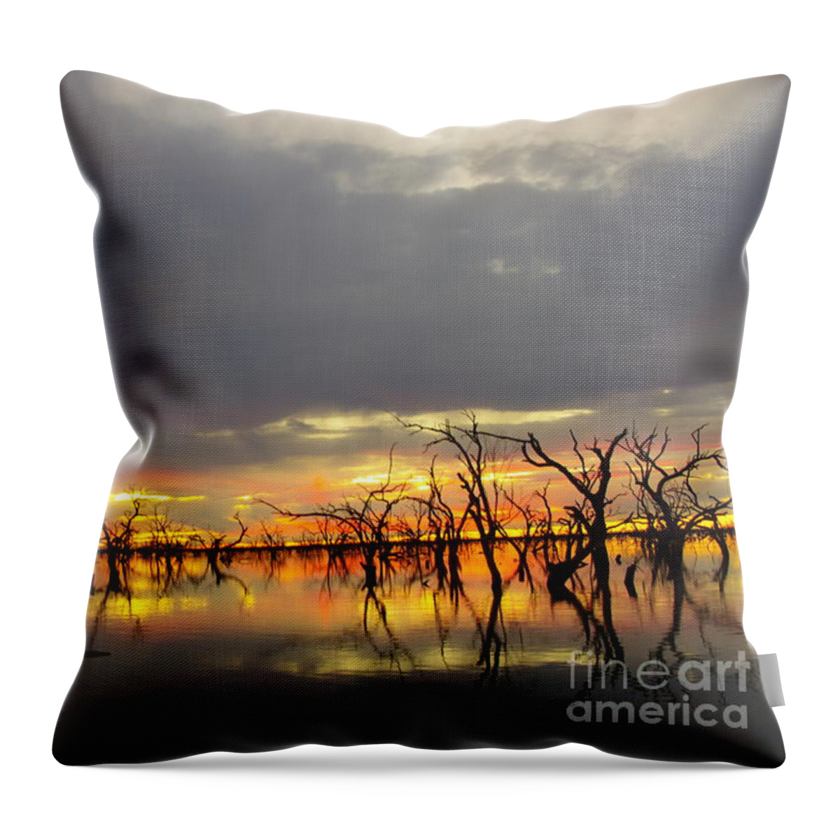 Outback Sunset Throw Pillow featuring the photograph Outback Sunset by Blair Stuart