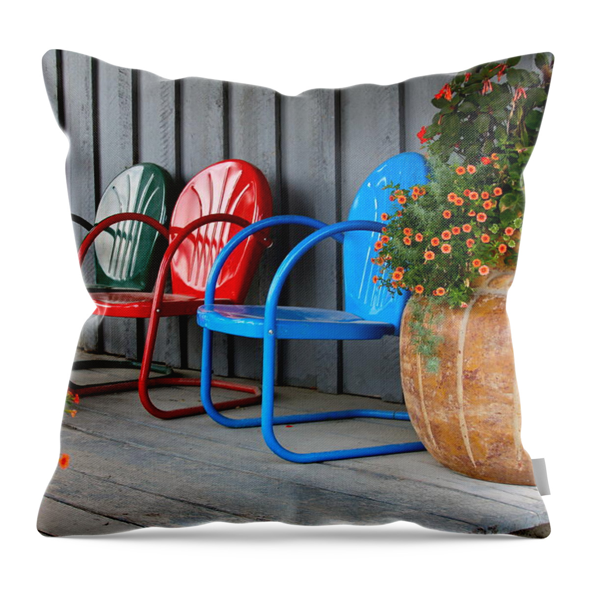 Chair Throw Pillow featuring the photograph Outdoor Living by Karon Melillo DeVega