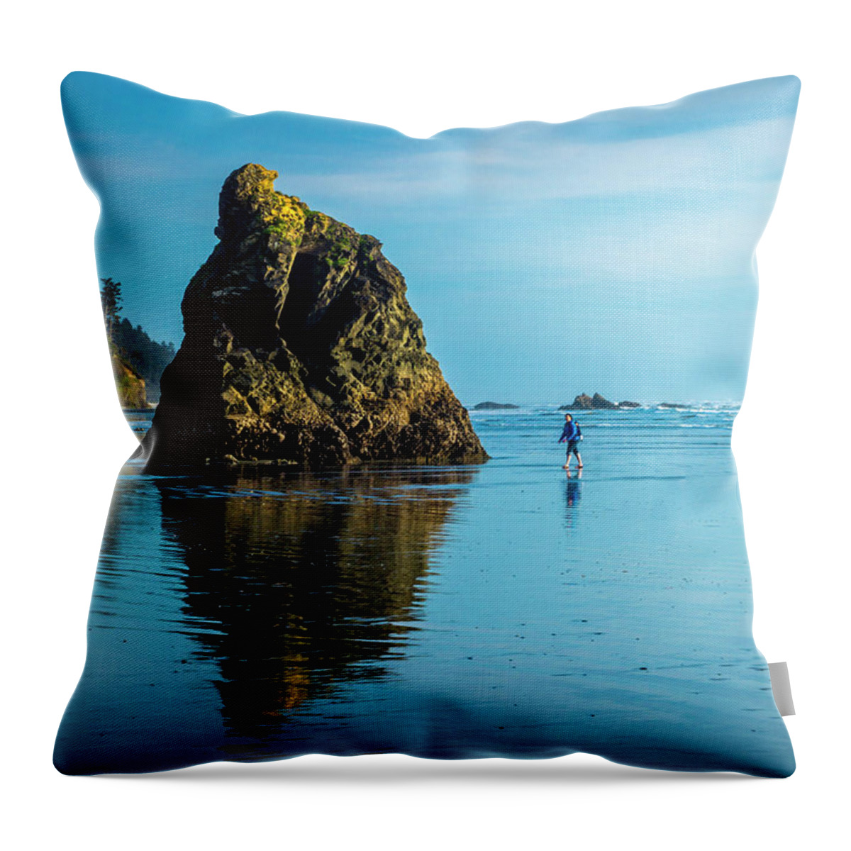 Ruby Beach Throw Pillow featuring the photograph Outing in ruby beach,WA by Sal Ahmed