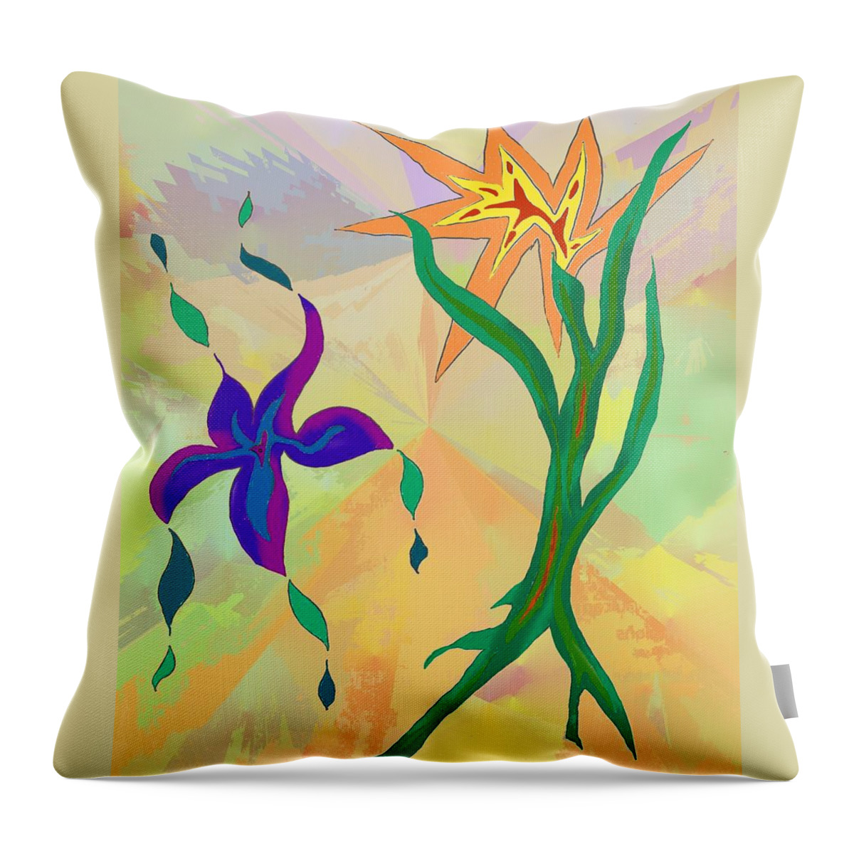 Tree Throw Pillow featuring the painting Outpost by Julia Woodman