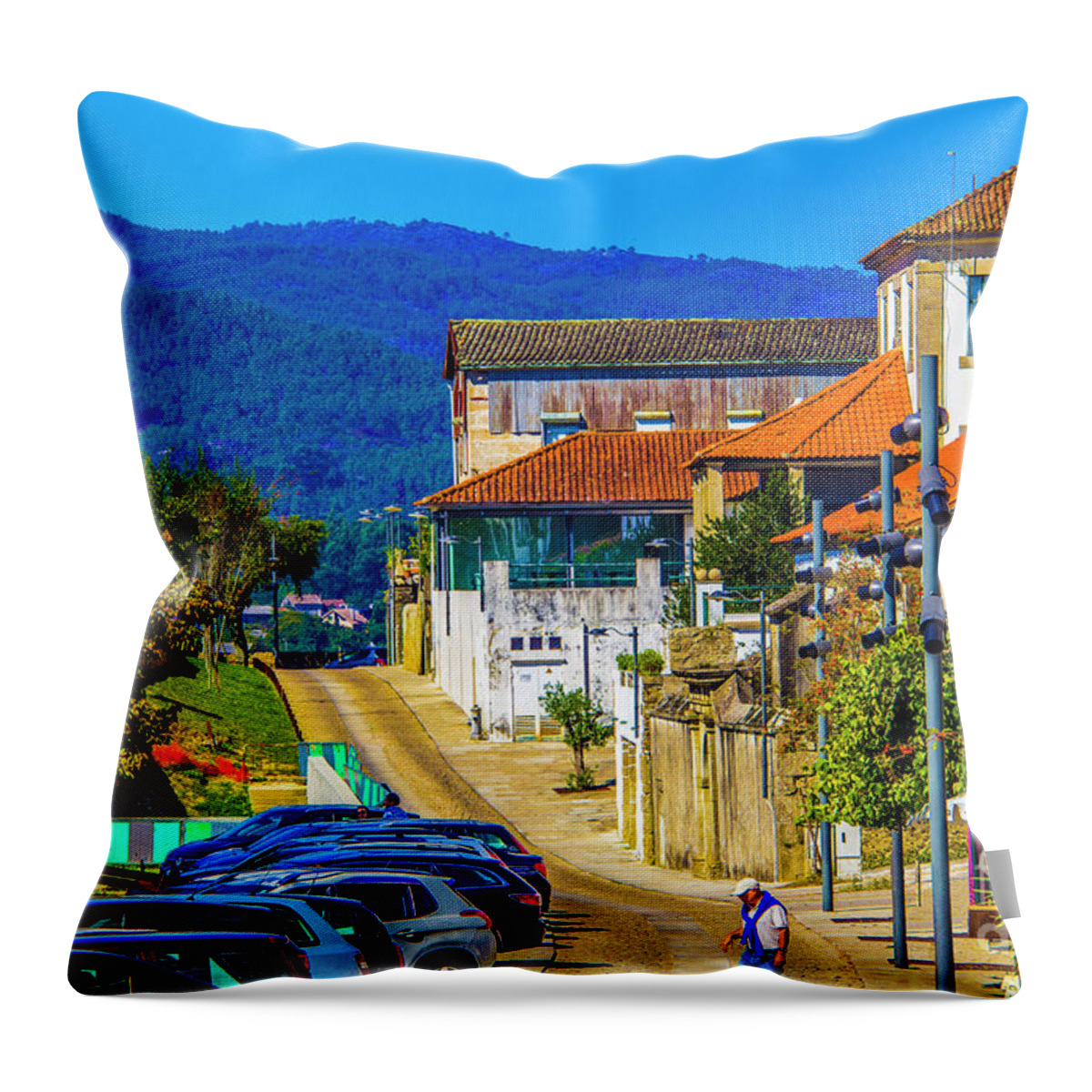 Valenca Throw Pillow featuring the photograph Outskirts of Valenca by Roberta Bragan