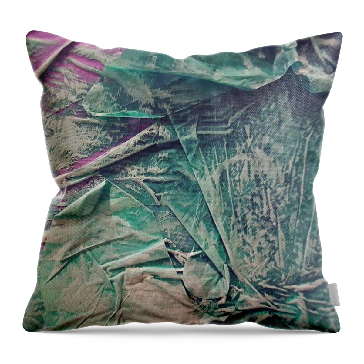 Plastic Throw Pillow featuring the mixed media Over Abundance by Stephanie Hollingsworth