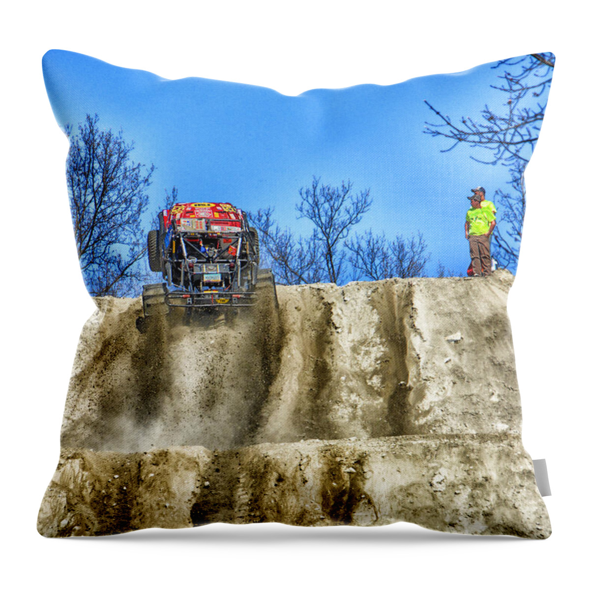 Motorsports Throw Pillow featuring the photograph Over the Top by Mike Martin