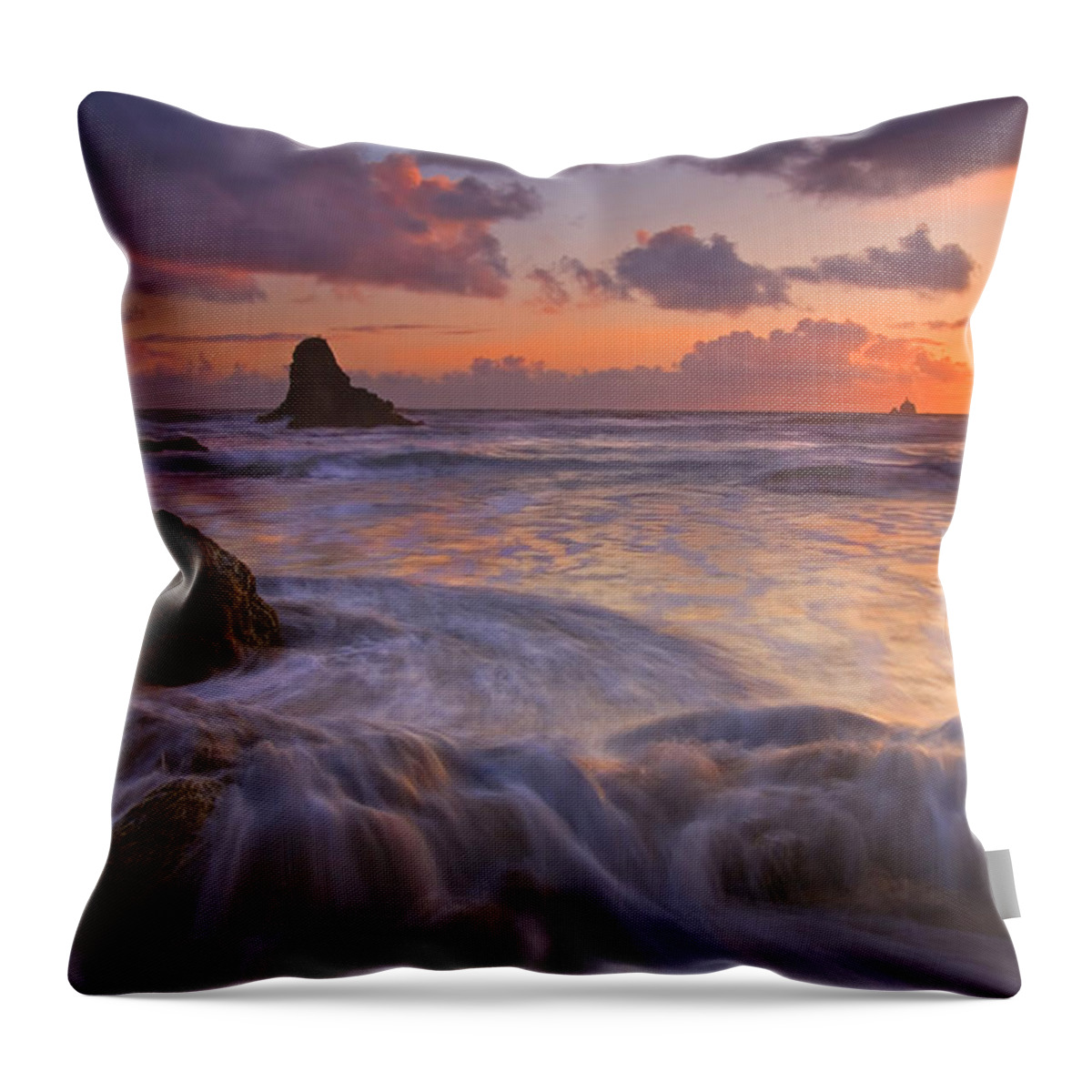 Sunset Throw Pillow featuring the photograph Overcome by Michael Dawson
