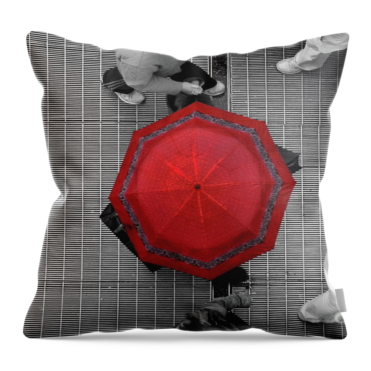 Red Throw Pillow featuring the photograph Overhead Red by Dan Holm