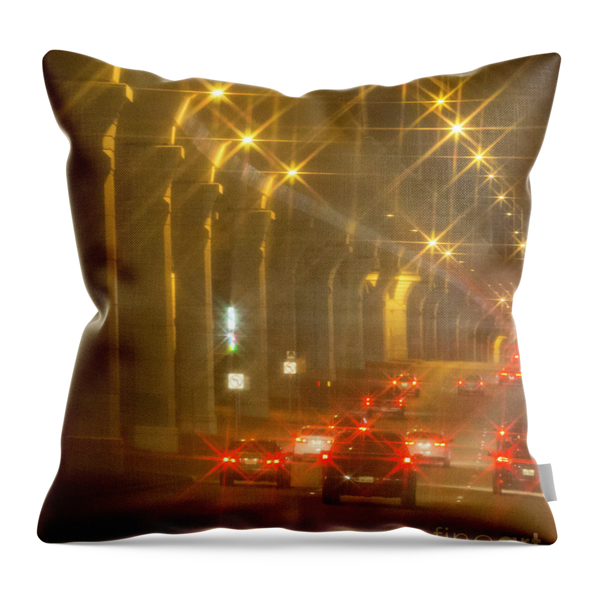  Throw Pillow featuring the photograph Overpass Traffic by Linda Phelps