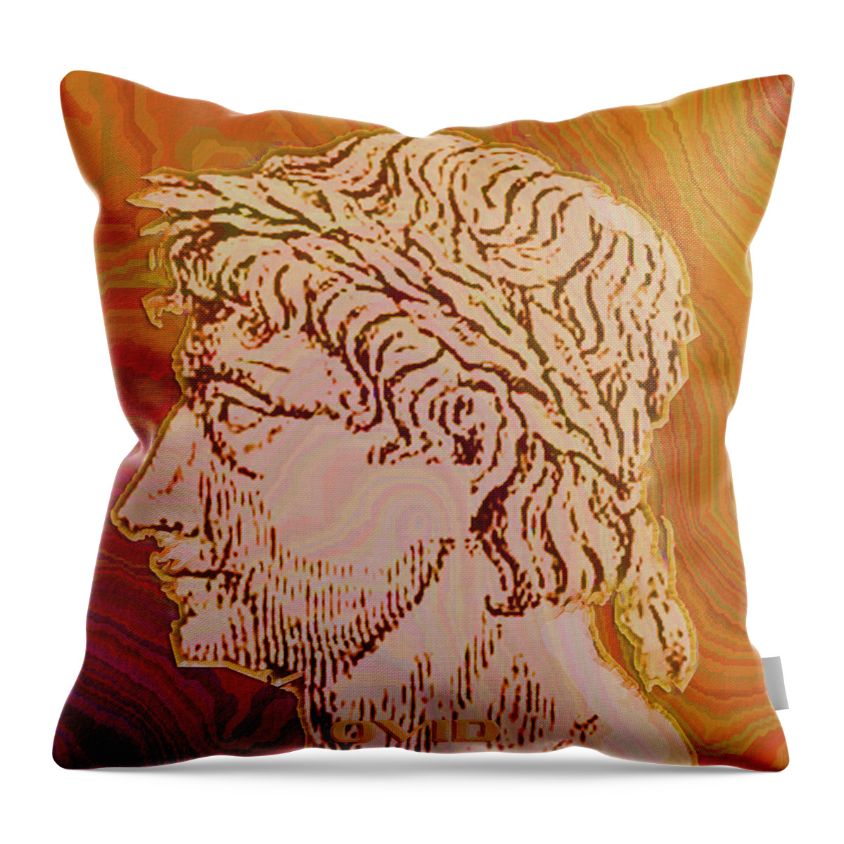 Ovid Throw Pillow featuring the digital art Ovid by Asok Mukhopadhyay