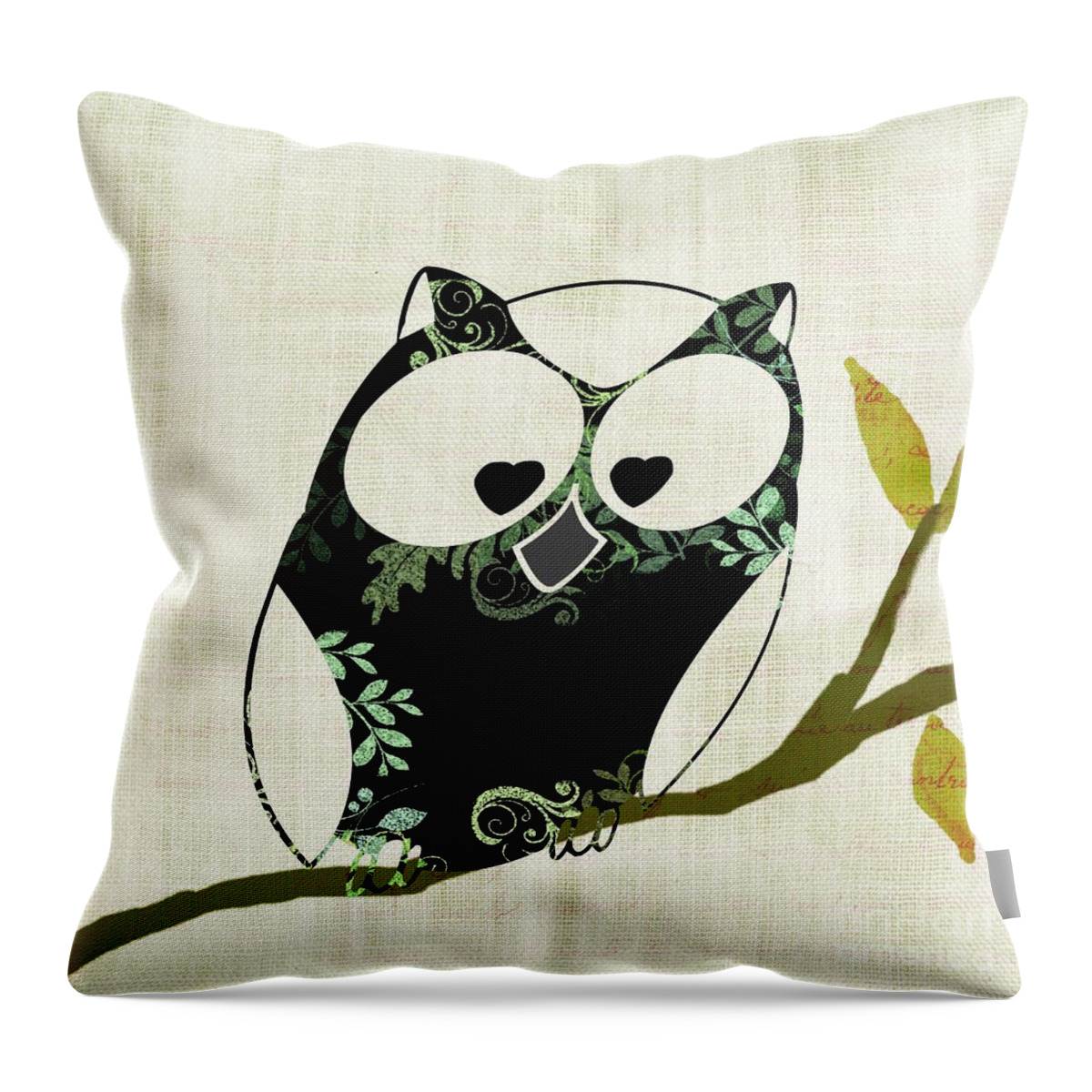 Owl Throw Pillow featuring the digital art Owl Design - 23a by Variance Collections