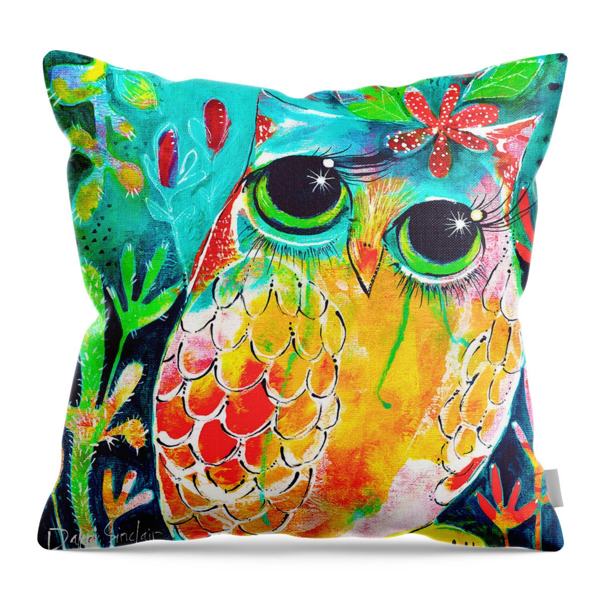 Owl Throw Pillow featuring the photograph Owlette by DAKRI Sinclair