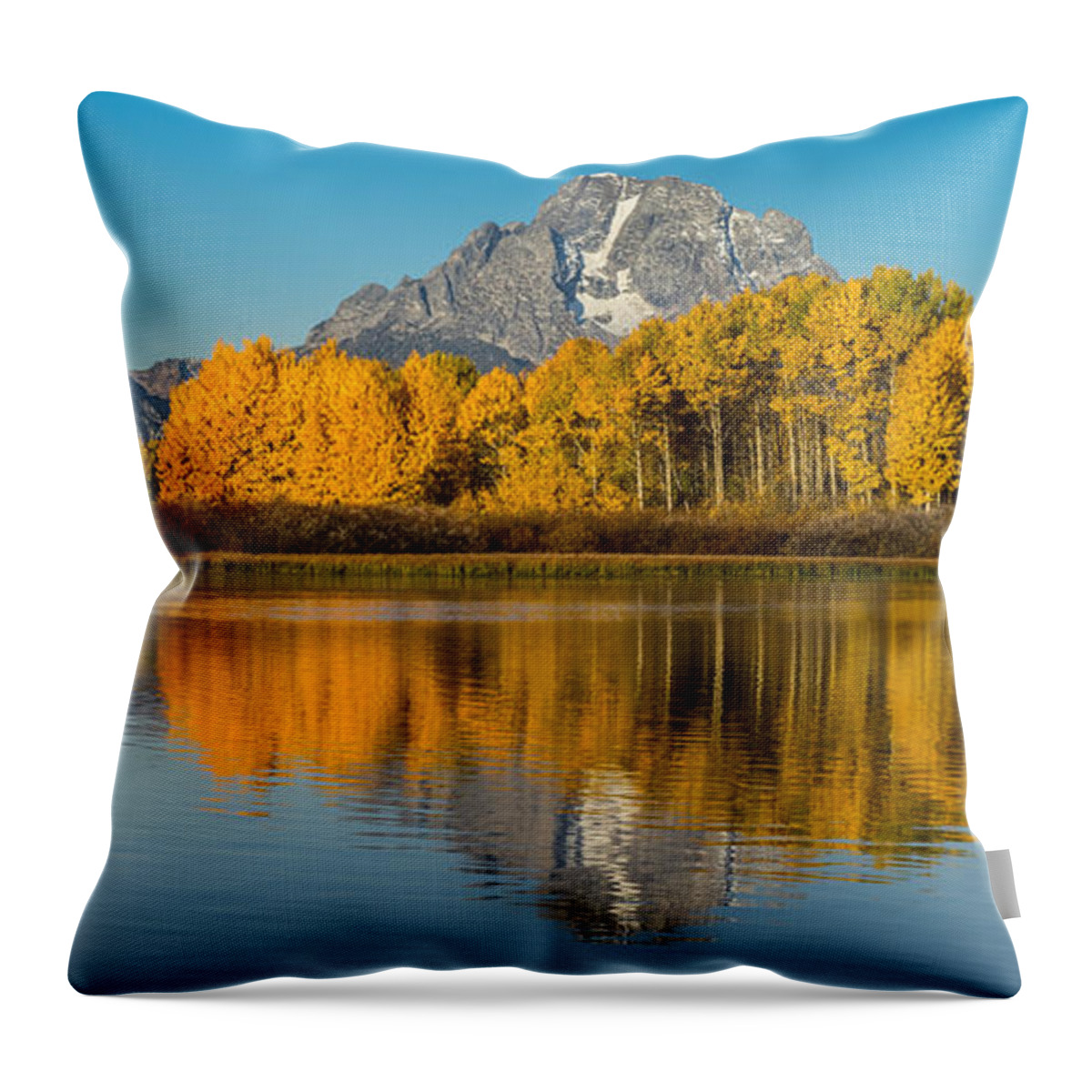 Autumn Throw Pillow featuring the photograph Oxbow Bend, Teton National Park by Jerry Fornarotto