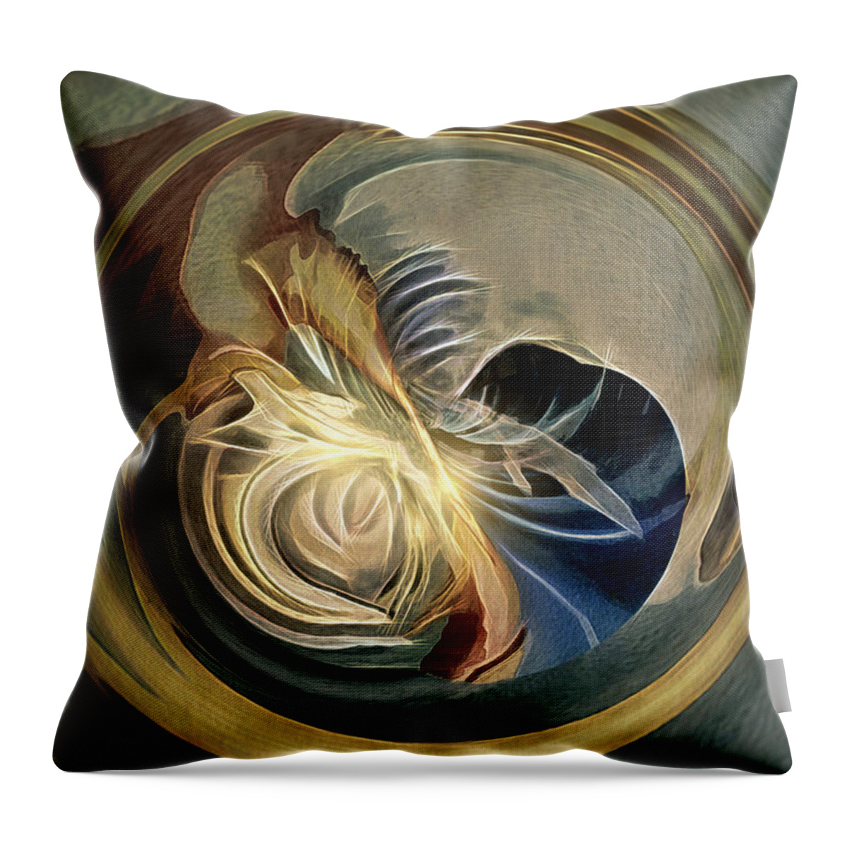 Abstract Throw Pillow featuring the digital art Oyster by Pennie McCracken