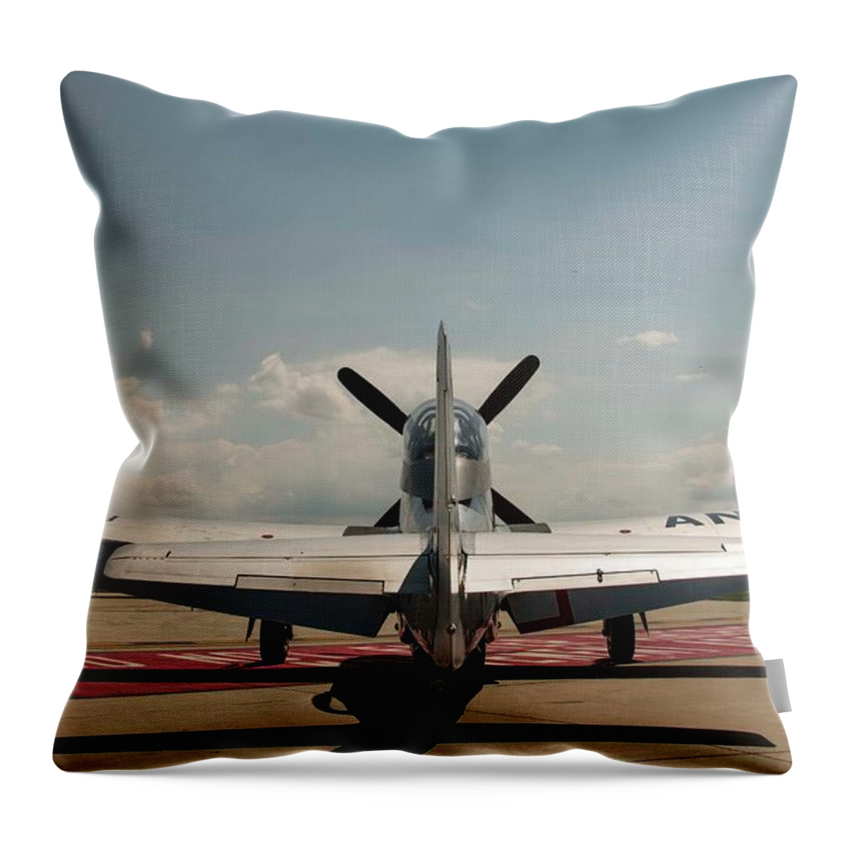 Mustang Throw Pillow featuring the photograph P-51 Mustang by David Bearden