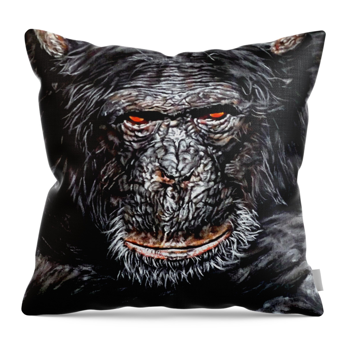 Animal Throw Pillow featuring the painting Pablo by Linda Becker