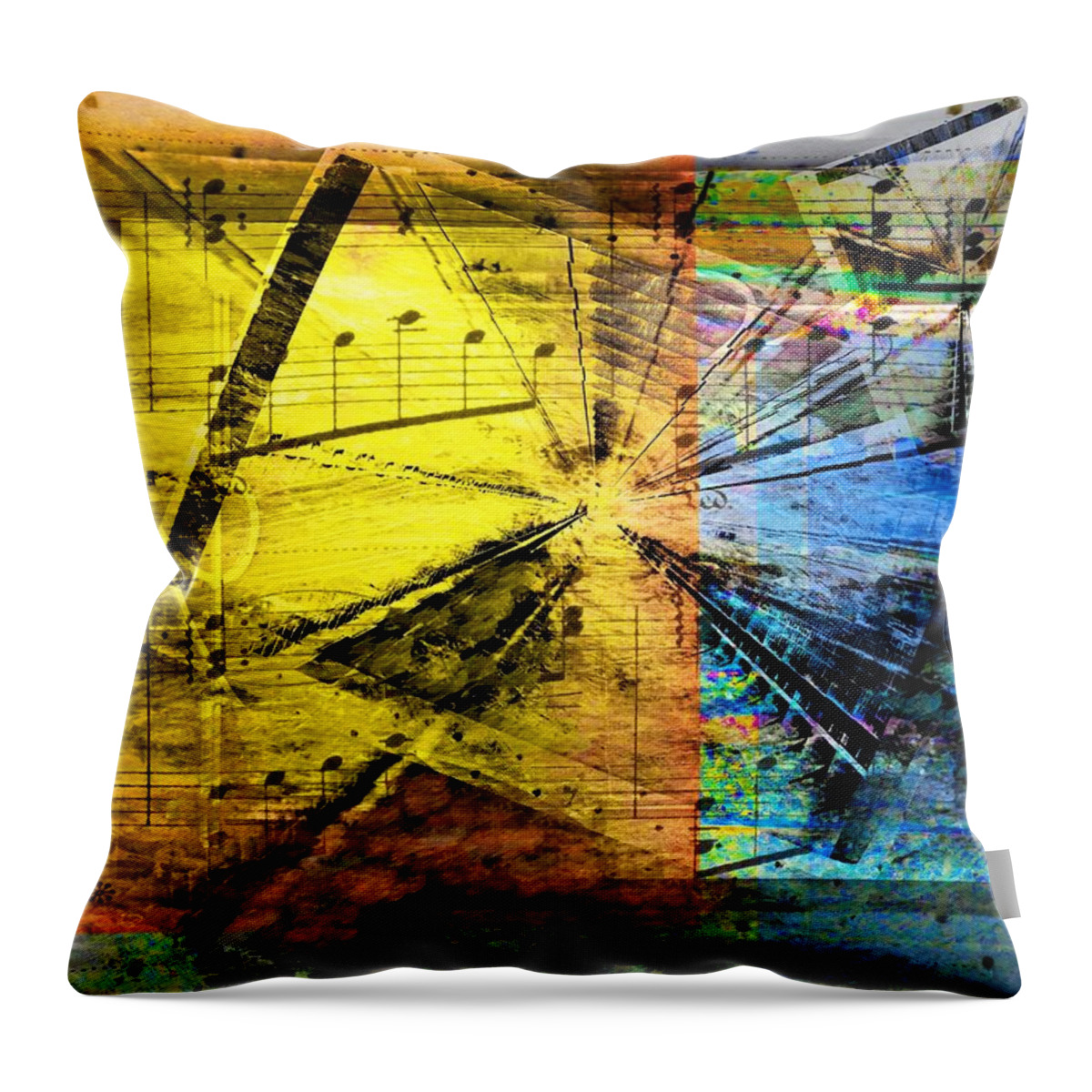 Abstract Throw Pillow featuring the digital art Pachelbel - Canon in D .. by Art Di