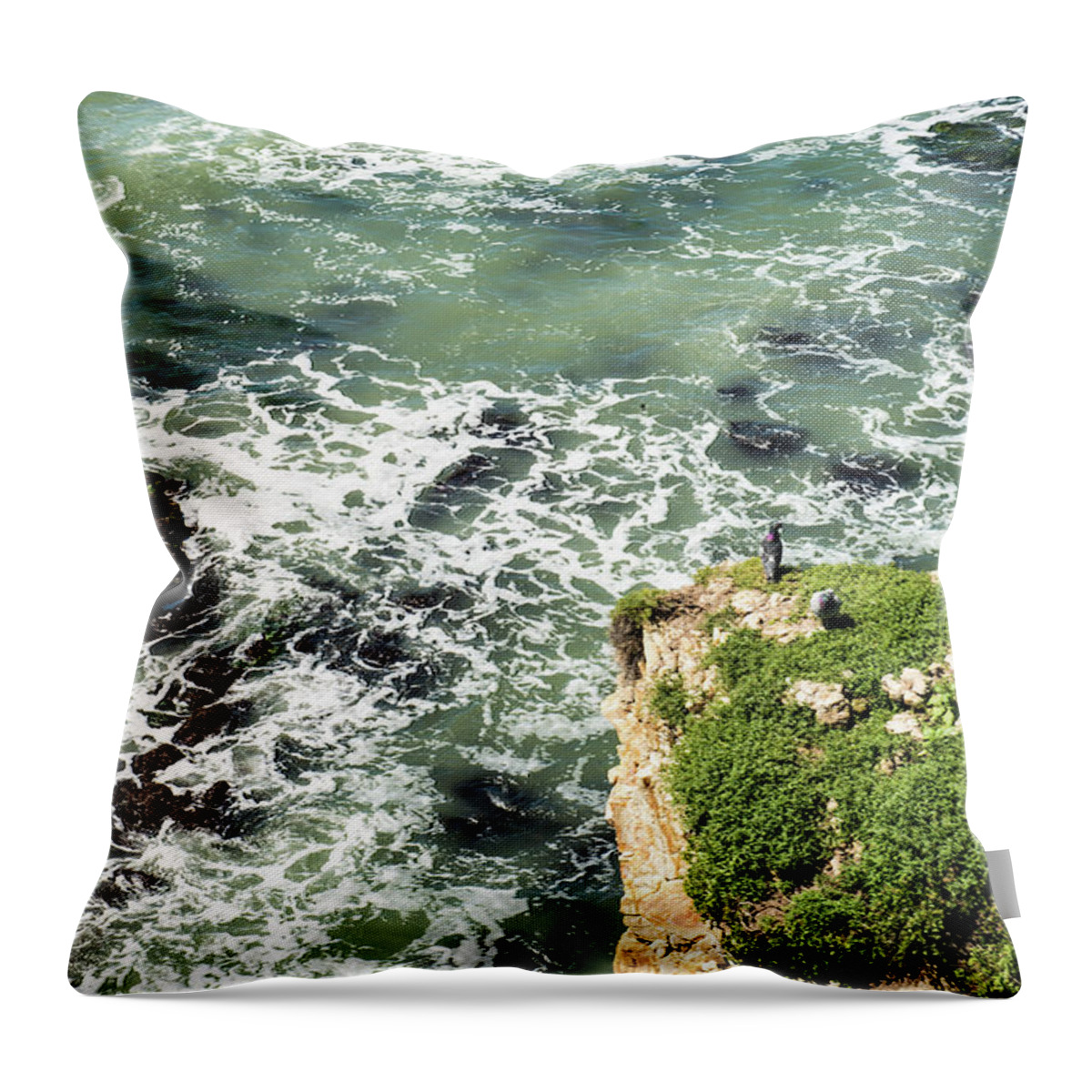 Cliff Throw Pillow featuring the photograph Pacific Overlook by Paul Johnson
