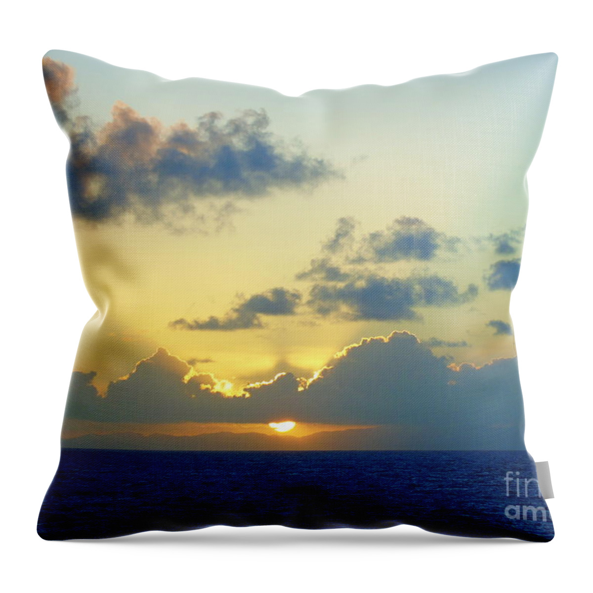 Ocean Throw Pillow featuring the photograph Pacific Sunrise, Japan by Susan Lafleur