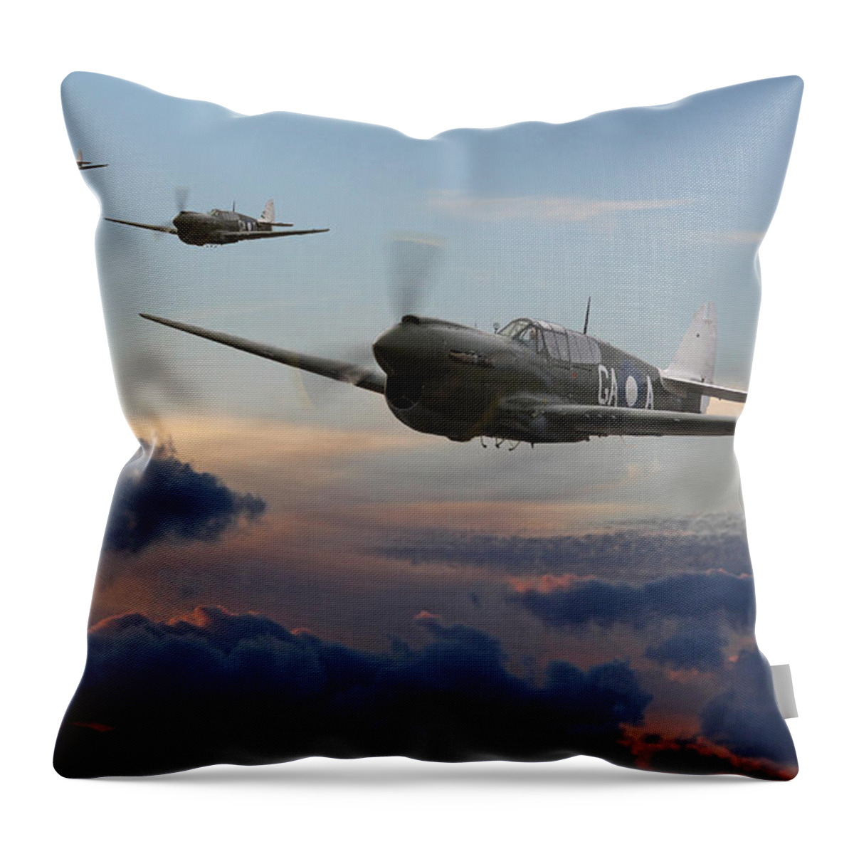 Raaf Throw Pillow featuring the digital art Pacific Warhorse - RAAF Version by Mark Donoghue