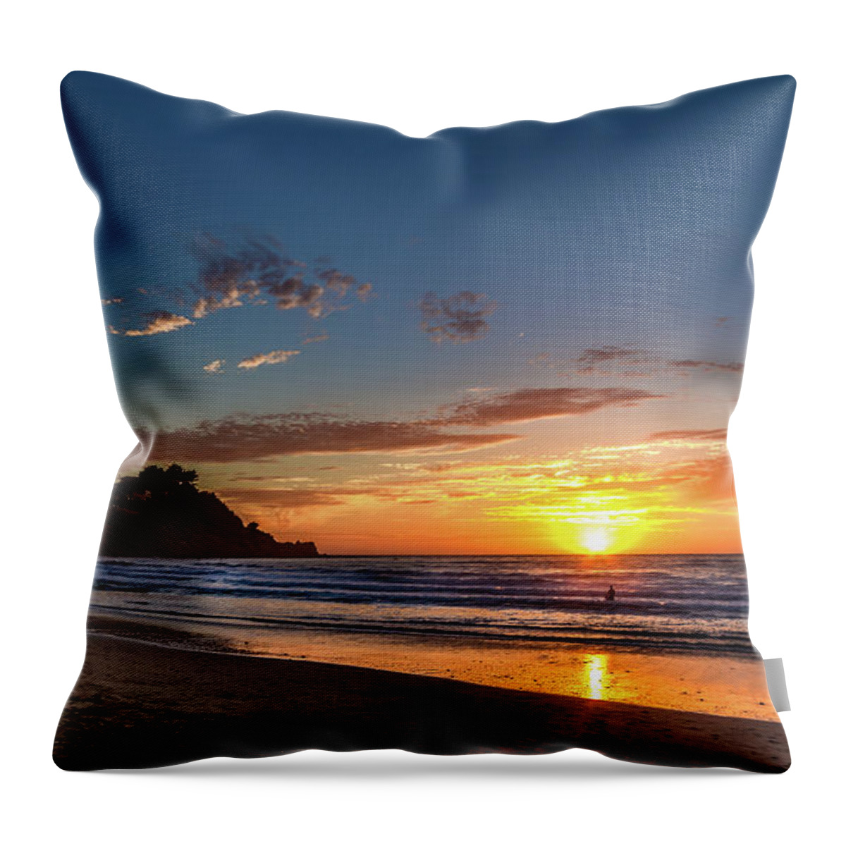 Sunset Throw Pillow featuring the photograph Pacifica Sunset by Bill Gallagher