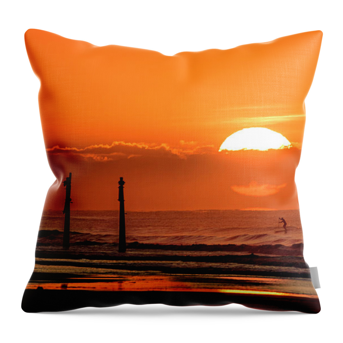 Sunrise Throw Pillow featuring the photograph Paddle Home by DJA Images