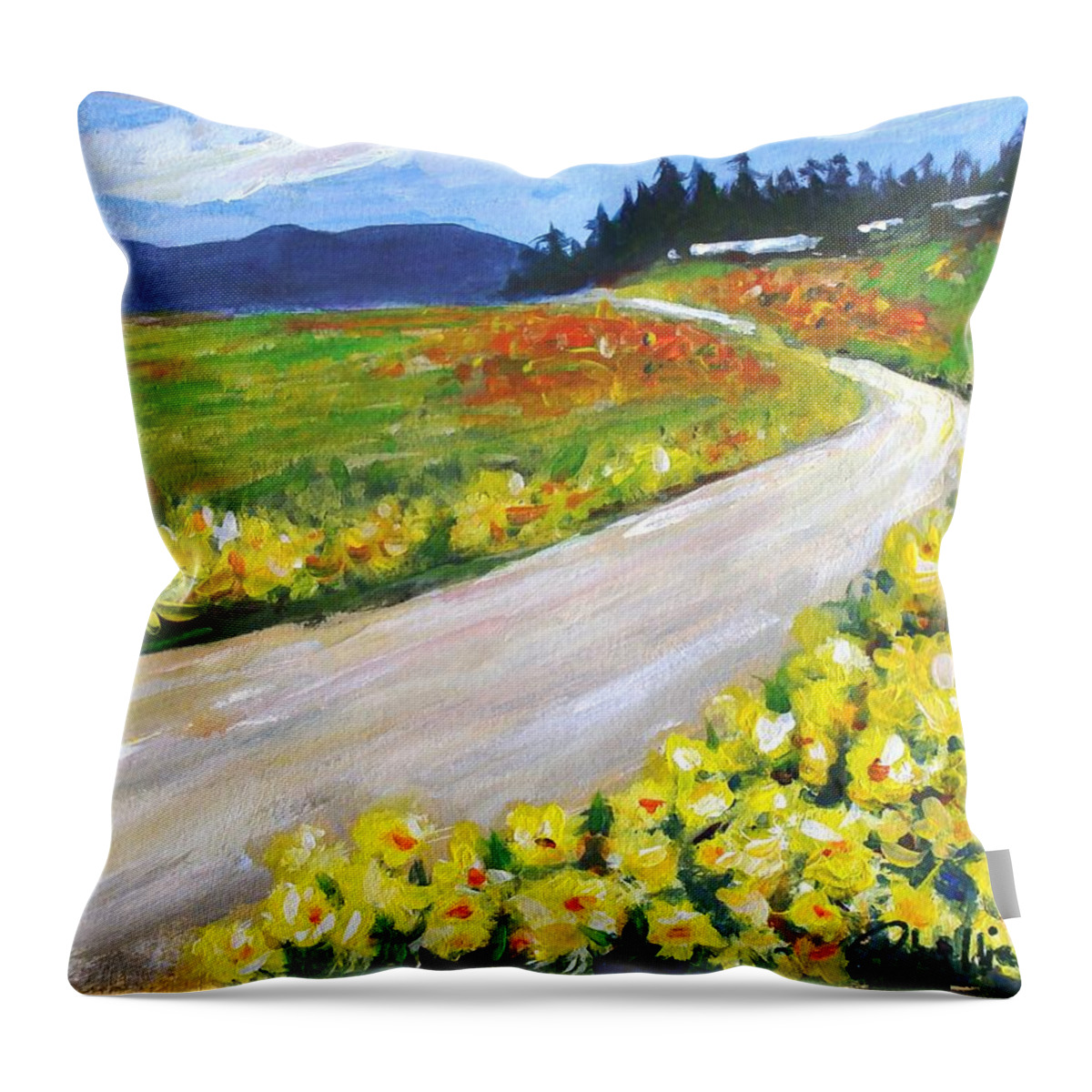 Padilla Throw Pillow featuring the painting Padilla Trail by Phyllis Howard