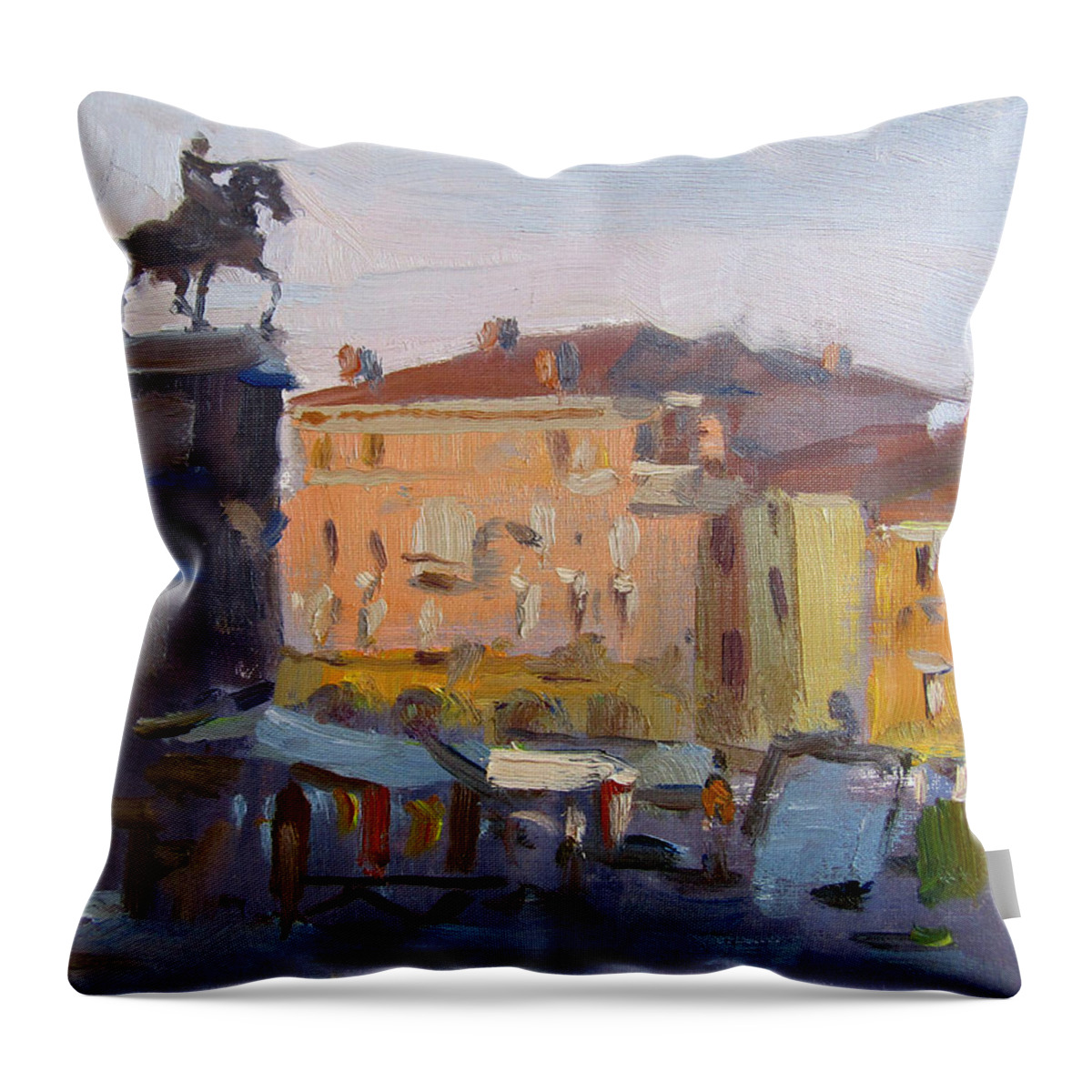 Padua Italy Throw Pillow featuring the painting Padua Italy by Ylli Haruni