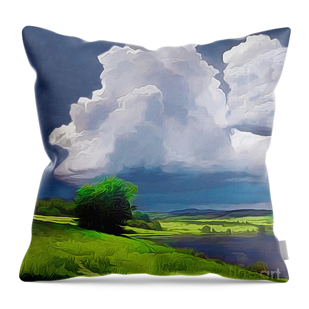 Cloud Throw Pillow featuring the digital art Painted Clouds by Walter Colvin