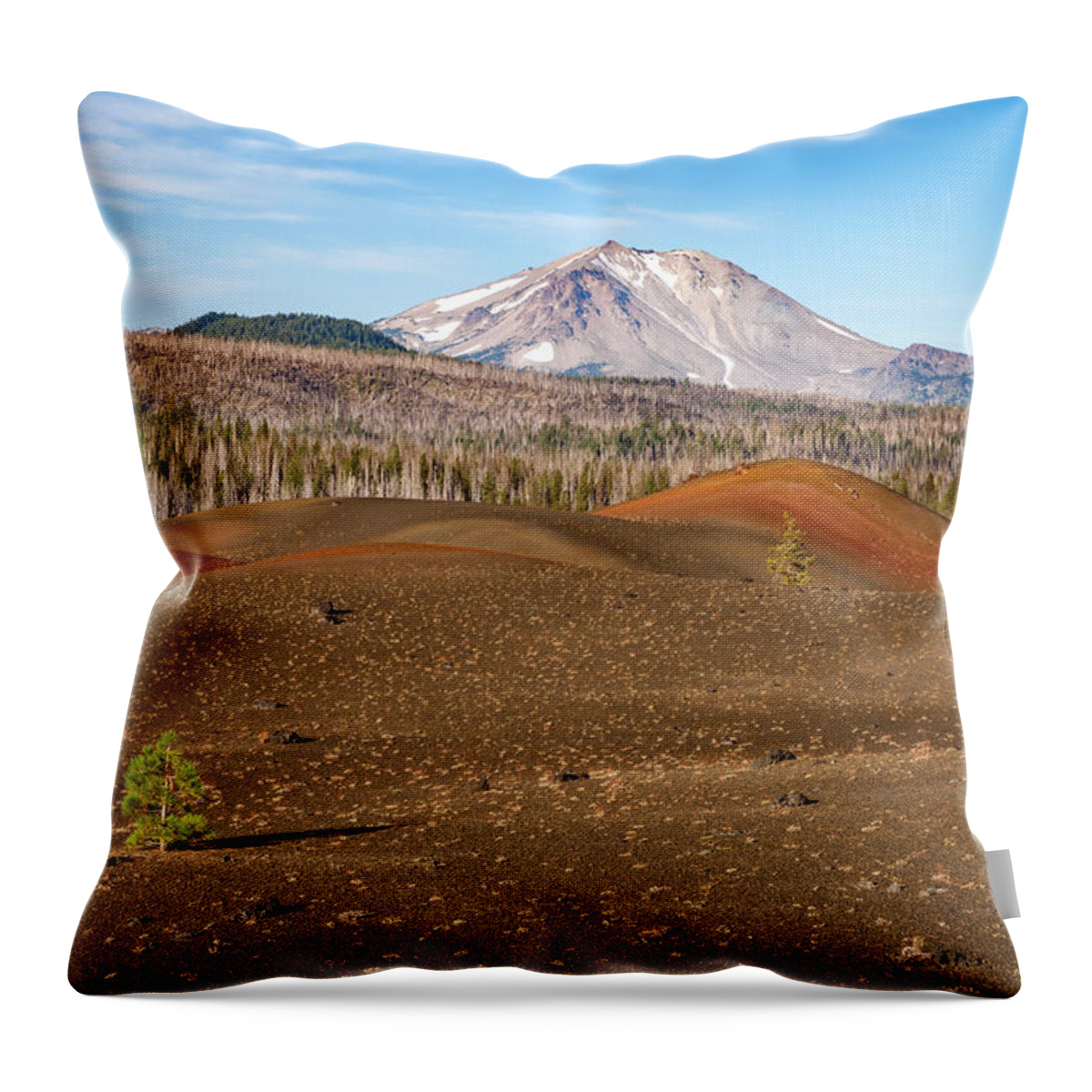 Lassen National Park Throw Pillow featuring the photograph Painted Dunes and Mt Lassen by Rick Pisio